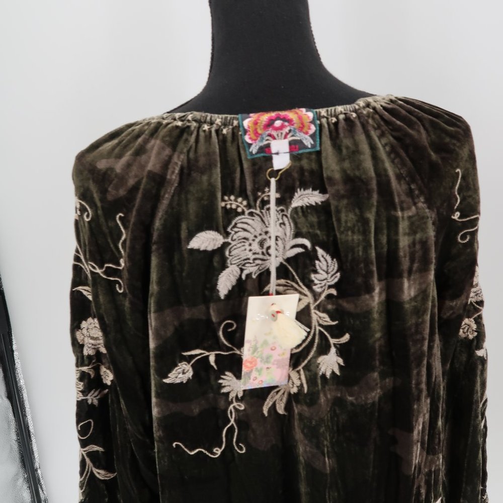 JOHNNY WAS Millie Velvet Peasant Blouse - Picture 5 of 10